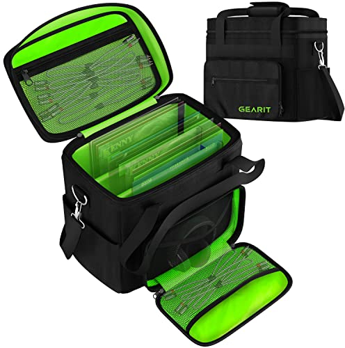 GEARit Vinyl Record Carry Bag for 7, 10, 12 LP Albums, 60-Capacity Storage Case (records not included)