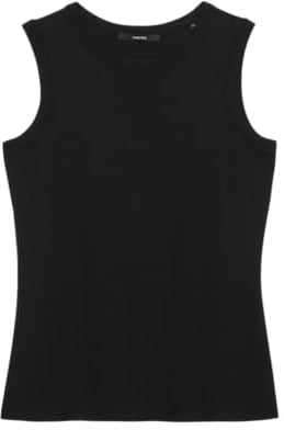 someday Damen Top | Geripptes Top KLEANNE Slim aus BCI Cotton Mix Black, 40