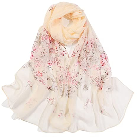 FAIRYGATE Chiffon Schal Seiden Tuch Hochwertiger Schal für Damen Mädchen Halstuch Umschlagstuch Pashmina Loop weicher Schlauchschal für Frühjahr Sommer Herbst Winter A4213
