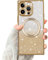 Newseego Magnetic iPhone 14 Pro Max Case Compatible for Magsafe, Square Glitter Sparkly Phone Case Flexible Soft TPU Shockproof Camera Protection Bumper Cover for iPhone 14 Pro Max -Gold