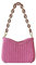 Borse a tracolla in paglia intrecciata, borsa estiva in paglia, borsa a tracolla in rattan intrecciato a mano, pochette da viaggio in spiaggia con catena in, Rosa