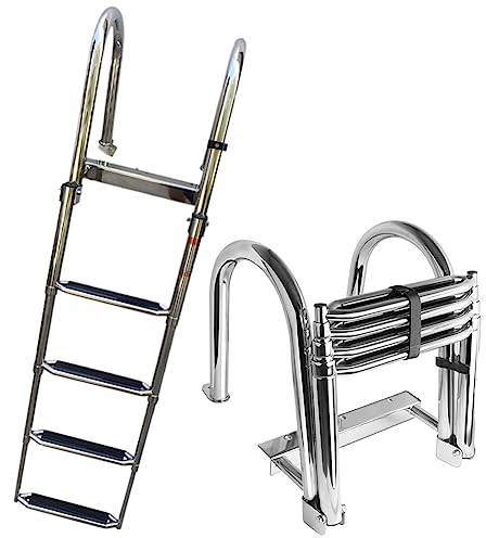 ENDBAG Outdoor above Ground Swimming Pool Ladder Load 200Kg, 4 Steps Anti Slip Pools Step Ladder, Heavy Duty above Ground Pool Ladder
