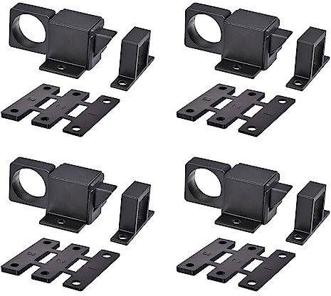 QUARKZMAN Alluminio Lega Porta Bullone Chiusura x 4pz Molla Rimbalzo Blocco per Recinzione Porta e Finestra, [Nero]