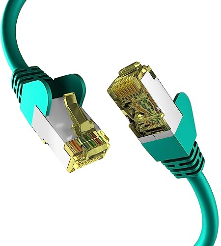 EFB-Elektronik - CAT. 6a Netzwerkkabel bis zu 10 Gbit - 0,15m LAN Kabel Ethernet Kabel Patchkabel mit Klinken-/Knickschutz - RJ45 Anschluss, S/FTP PIMF Schirmung - Grün