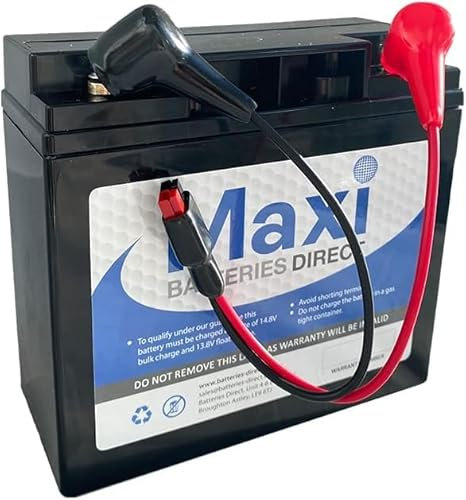 Maxi 12v x 20/22Ah Golf Battery & Torberry Leads (Powa'kaddy, Caddimatic, Fraser, Hillman Etc)