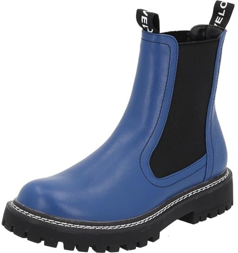 Palado Chelsea Boots Damen Dedej - warme & bequeme Winterschuhe mit rutschfester Gummisohle - moderne Boots mit Stretch-Einsatz für Herbst & Winter Blau UK8 - EU41