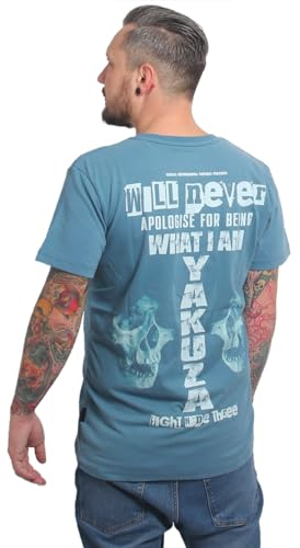 Yakuza Herren Apologise T-Shirt, Mallard Blue, 3XL