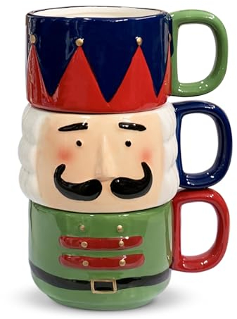 Nuvole di Stoffa Set Tazze Natalizie 3pz Tazza Schiaccianoci Decoro Natale 6297