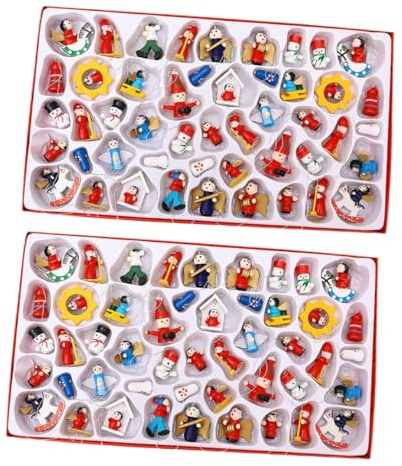 Alipis 96 STK weihnachtsdeko Mini-Weihnachtsschmuck -Weihnachtsschmuck aus Holzpuppen Russische Puppen Weihnachtsbaumpuppe Weihnachtspuppe zum Aufhängen