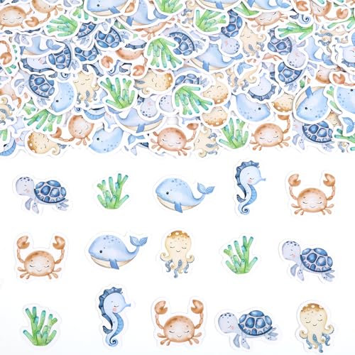Sursurprise Unter dem Meer Party Konfetti, 200pcs Ozean Tier Konfetti für Tisch, Meer Meer Kreatur Party Dekorationen Zubehör für Geburtstag Baby Dusche