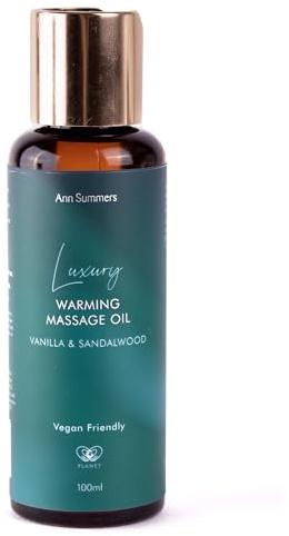 Ann Summers Luxury Warming Massage Oil 100ml Vanilla Sandalwood Body Oil | Captivating Body Massage Oil for Date Night. Lingering Vanilla Sandalwood Scent. Vegan. Cruelty-Free.
