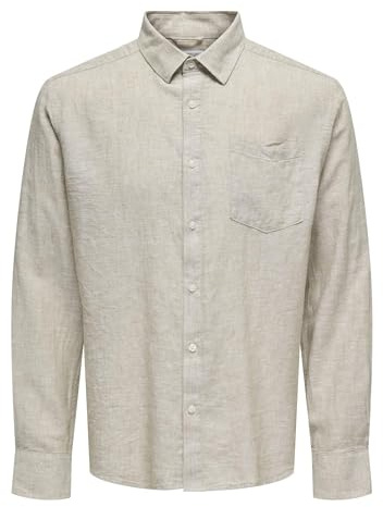 Only & Sons Herren Onscaiden Life Reg Ls 1 Pkt Shirt Noos Hemd (1er Pack)