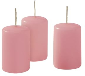 Cereria di Giorgio Risthò Kerzen Durchmesser 4 cm Höhe 7 - Puderrosa - Packung mit 12 Stück