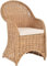 Esszimmer-Sessel Rattan Rattan Korbsessel Esszimmerstuhl Korb Sessel Korbstuhl mit Armlehne Flechtsessel (mit Polster, Honig - Dunkel)