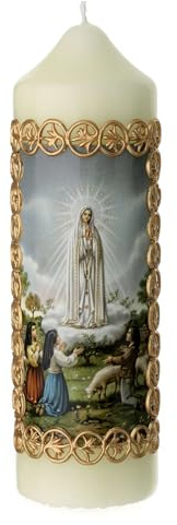 Holyart Altar- und Osterkerzen, Dauerkerzen: Kerze Unsere Liebe Frau aus Fatima, 165x50 mm