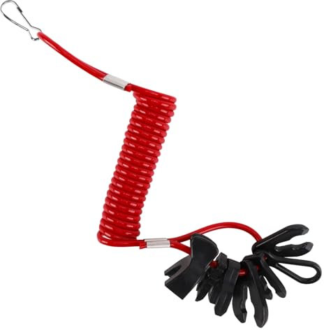 Cordon de commutation de moteur de bateau, fil à ressort d'arrêt d'urgence avec 7 clés, interrupteur d'arrêt hors-bord, cordon de sécurité universel étanche pour bateau et vélo