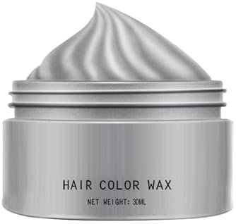 Tinte instantáneo para el cabello – Cera para peinar el cabello gris plata, tinte temporal y lavable | Crema para cambiar el color del cabello oscuro, cera de pelo de larga duración para Halloween
