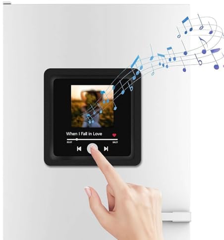 Customized Music Fridge Sticker, Personalized Album Fridge Magnet with Photo, Cute Funny Music Fridge Magnet Can Play Songs, Vinyl Record Refrigerator Magnets, Gifts for Music Enthusiast
