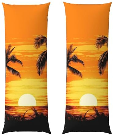 Body Pillow Cover Tropical Palm Trees Scene Sunset Long Pillow Cases for Hair and Skin, Super Soft Cozy Pillowcase Covers with Hidden Zipper, 20x54 Inches Body Pillow Covers for Sleeping Gift