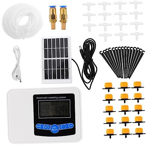 Yardwe Solar Bewässerungs-Timer Mit Doppel-pumpe Programmierbarer Bewässerungscomputer USB Solar-Ladung Wetterfestes Abs Zeiteinstellungen Geeignet Für Garten Balkon Und Hochbeete Energie