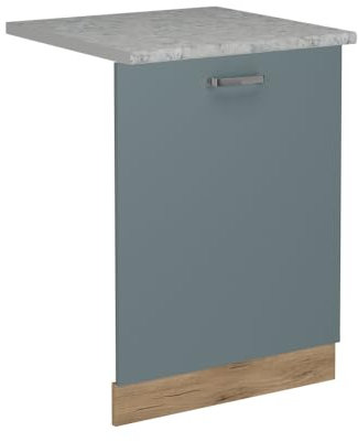 Vicco Geschirrspülblende R-Line, Geschirrspüler Fronttür, Blau-Grau, 60 cm, AP Marmor
