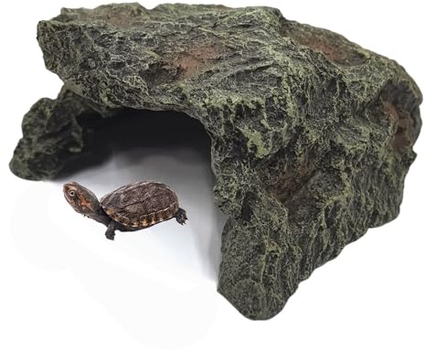M2cbridge Reptilienversteck Höhle aus Kunstharz, Felsversteck, Terrarium, Lebensraum, Dekoration (Höhle)