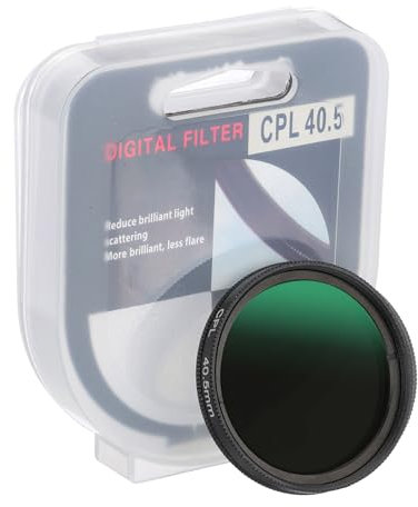PATIKIL Filtro Polarizador Circular De 40.5 Mm, Filtro De Lente De Cámara De Vidrio Óptico Delgado con Tapa para Fotografía De Retrato Y Vlog De Video, Negro