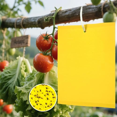 KEELYY Gelbsticker Trauermücken Bekämpfen, 40 Stück Gelbtafeln gegen Trauermücken kleine Fliegen in Blumenerde, Zimmerpflanzen und Garten