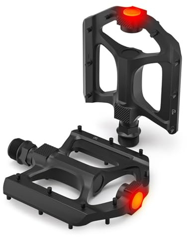 Beleuchtete Mountainbike-Pedale, rutschfest, flache Pedale aus Aluminium mit Stahlgriff, wasserdicht, rutschfest, für Elektrofahrräder, Hybridräder, Rennräder,