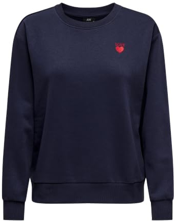 JdY Damen Jdyparis L/S Emb Sweat JRS, Night Sky, XL