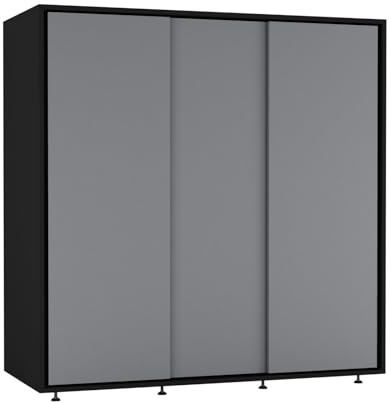 URBNLIVING 120cm Kids Sliding Wardrobe with 3 Smooth-Glide Doors, Integrated Hanging Rail, Space-Saving Compact Closet, Child-Safe Design for Nurseries & Children’s Bedrooms
