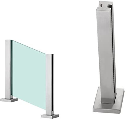 Système de garde-corps en verre pour intérieur et extérieur – Balustrade en acier inoxydable avec vis parfaite pour balcon, terrasse, escaliers et jardin – Solution de sécurité pour poteaux de clôture