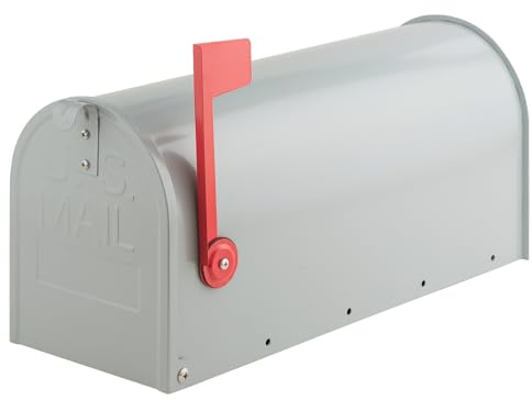 GIGYES Grey Galvanized Steel Outdoor Mailbox 20x8.7x6.7in
