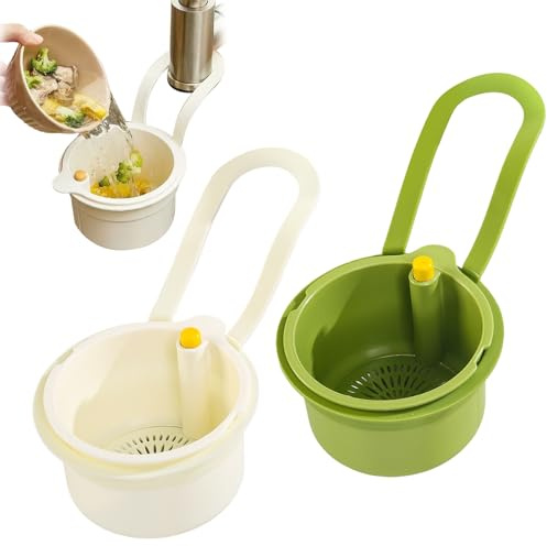 2 Stück Spülbeckensieb Zum Einhängen, Multifunktionaler Siebkorb Für Spülbecken, Kunststoff-Abtropfkorb für Küchenspüle, Abnehmbare Silikon Waschbecken Sieb, Mit Druckknopf, Kann AufgehäNgt Werden