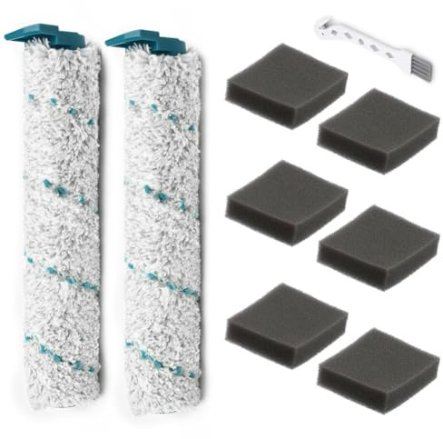 ZYNCUE Komplettes Reinigungszubehör Set für Leifheit Akku Saugwischer Regulus inkl. 2 Bürstenrollen & Filterschwämme Staubsauger Filterset Waschbarer Filter Ersatz