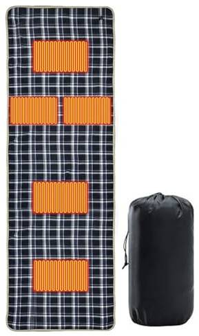 Heating pad, Camping Sleeping Mat with 5 Heating Zones Outdoor Electric Heat Pad 3 Adjustable Temperature Waterproof Warm Sleeping Mat for Cold Weather Camping Or Hiking Adventures