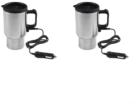 Car Electric Water Heater Mug Stainless Steel Travel Heated Coffee Kettle Cup (2)