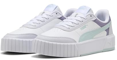 PUMA Mädchen Carina Mia Sneakers 36, White Fresh Water Lavender Pop Blue Purple