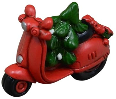 Guangcailun Handgefertigter Weihnachtsbaumschmuck aus Kunstharz: Motorrad Anhänger mit Weihnachtsbaum – Verschönert die Festtafel während der Weihnachtsfeierlichkeiten