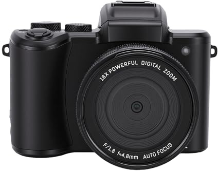 Plyisty Cámara Digital 8K, Lente Dual de 88MP Zoom Digital 16X Pantalla Táctil de 3,2 Pulgadas WiFi Estabilización de 6 Ejes, con Grabación en Ráfaga en Cámara Lenta, para Vlogging