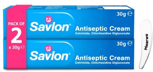 Savlon Antiseptic Cream 30g (Pack of 2) – Antibacterial Protection for Cuts, Scrapes & Skin Irritations, Effective Wound Care & Fast Healing with Spatula