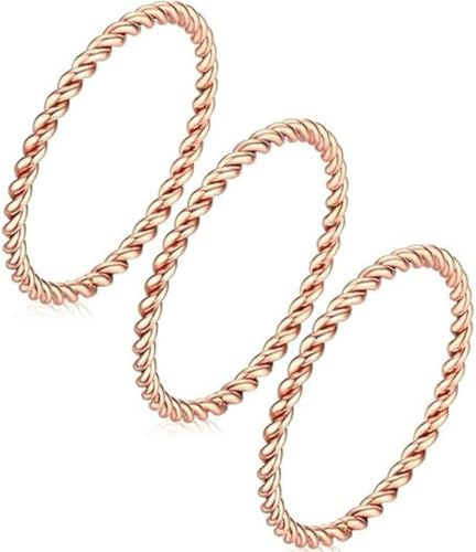 Paryou Juego de 3 anillos trenzados de cobre para tensor, unisex, regalo de bienestar espiritual