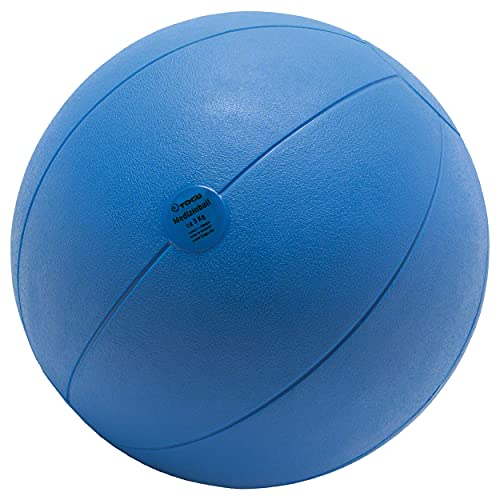 Sport-Tec TOGU Medizinball Fitnessball Gewichtsball Rehaball aus Ruton 28 cm, 3 kg, BLAU