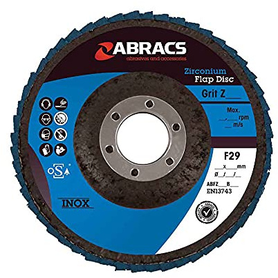 Abracs ABFZ100B080 Pro Zirconium Flap Disc, 100mm x 16mm x 80g