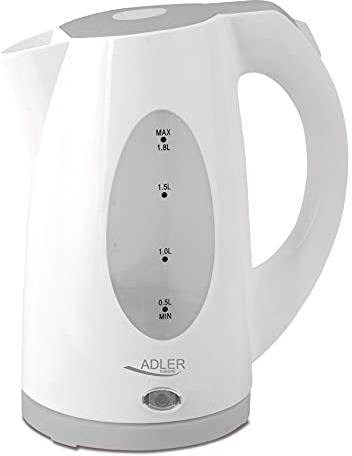 Adler AD 1208 Wasserkocher 1,8 L, weiß/grau