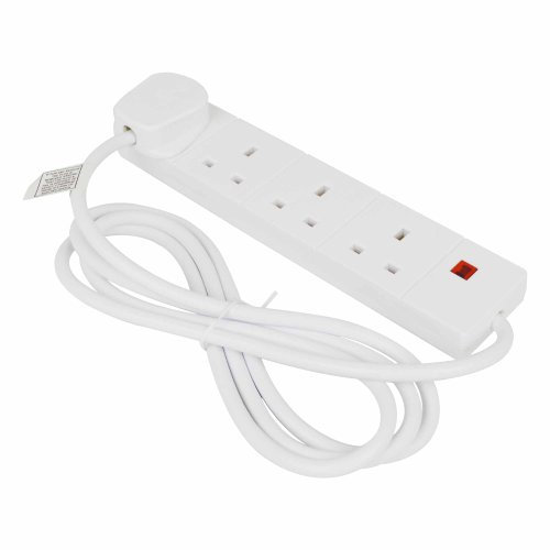 STATUS Multi Plug Extension, 4 Socket Extension Cable, 4m Extension Lead with Neon Indicator, S4W4MS6