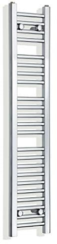 companyblue 300mm Wide Chrome Heated Towel Rail Radiator Flat Ladder for Stylish Bathroom (300 x 1200 mm)
