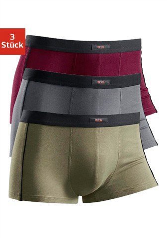 H.I.S Baumwoll-Boxer, H.I.S. (2 Stück), seitlich mit schwarzen Pipings für eine sportliche Optik Farb-Set Seitliche mit schwarzer Paspelierung