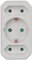 EMOS GES-073 3-Fach Steckdosenadapter Weiß, Multistecker 2X Euro-/1x Schutzkontakt Steckdose, 250 V