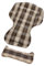 Gesslein Loop Set 027 Sitzauflage Kinderwagen, Wendeeinlage für Sommer & Winter, universel, Tencel atmungsaktiv & Schild Tragetasche C1/C2/Trend |Karo braun/beige
